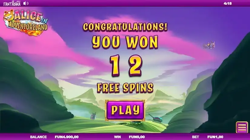 Alice In Adventureland slot screenshot 4