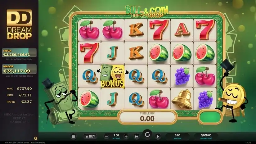 Bill & Coin Dream Drop slot screenshot 