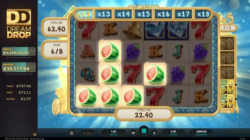 Bill & Coin Dream Drop slot screenshot 