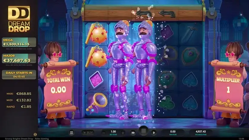 Groovy Knights Dream Drop slot screenshot 5