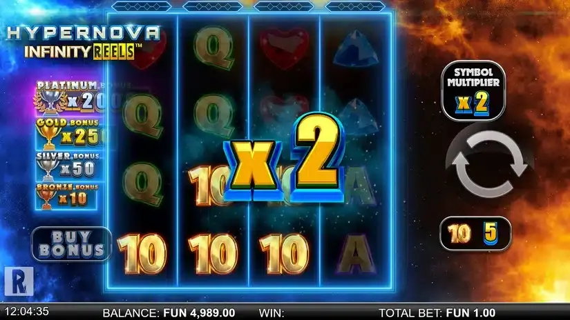 Hypernova Infinity Reels slot screenshot 2