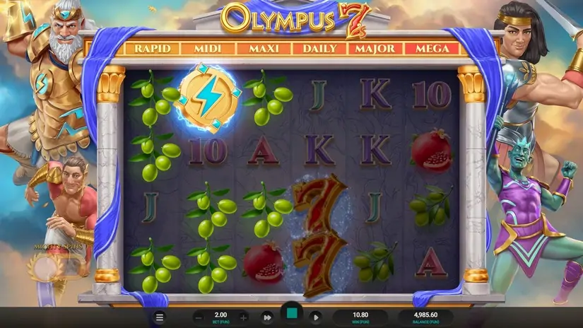 Olympus 7’s Dream Drop slot screenshot 3
