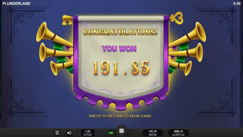 Plunderland slot screenshot 