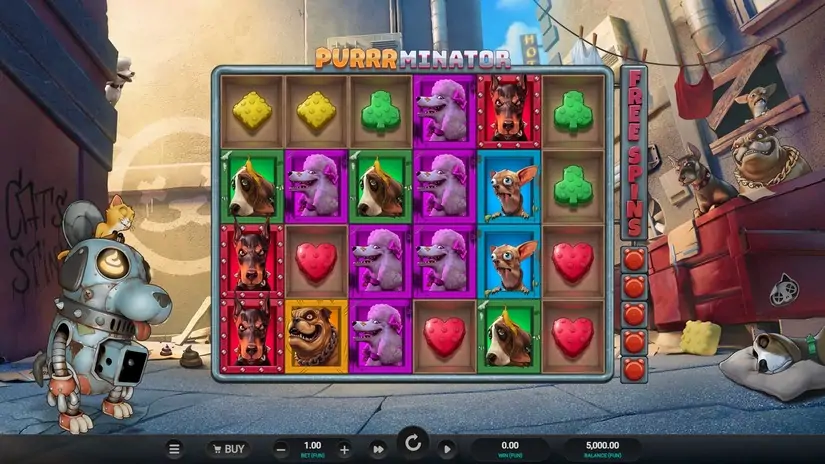 Purrrminator slot screenshot 