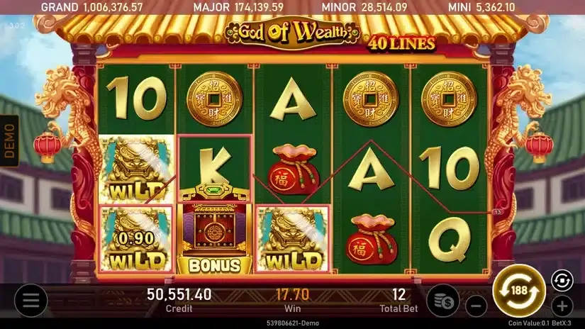 God of Wealth slot screenshot 