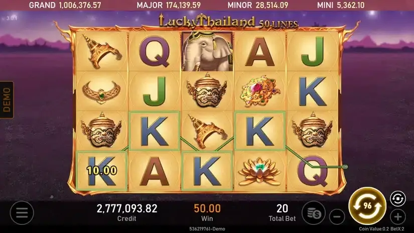 Lucky Thailand slot screenshot 2