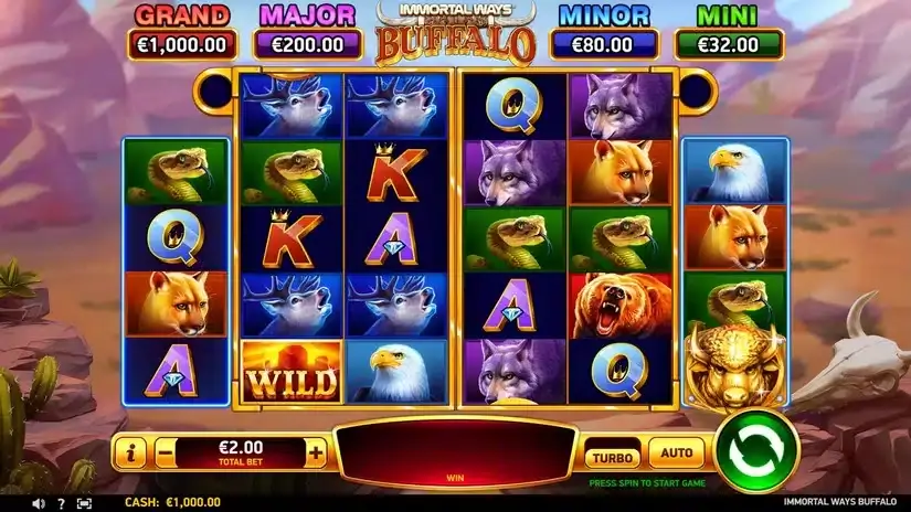 Immortal Ways Buffalo slot screenshot 