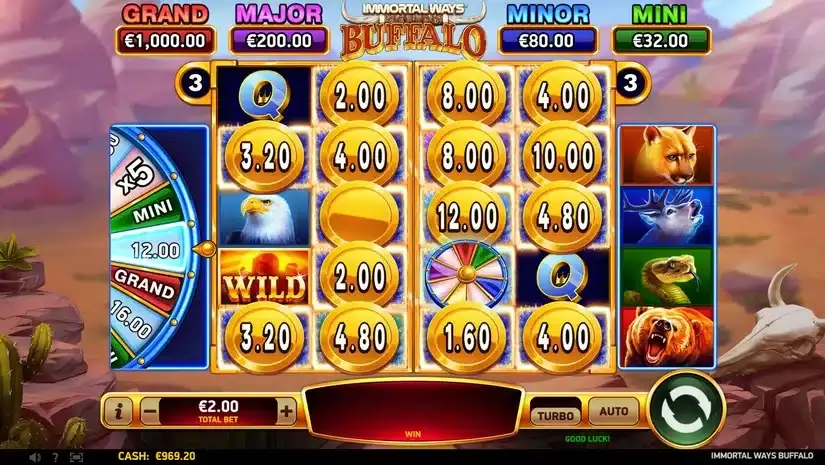 Immortal Ways Buffalo slot screenshot 