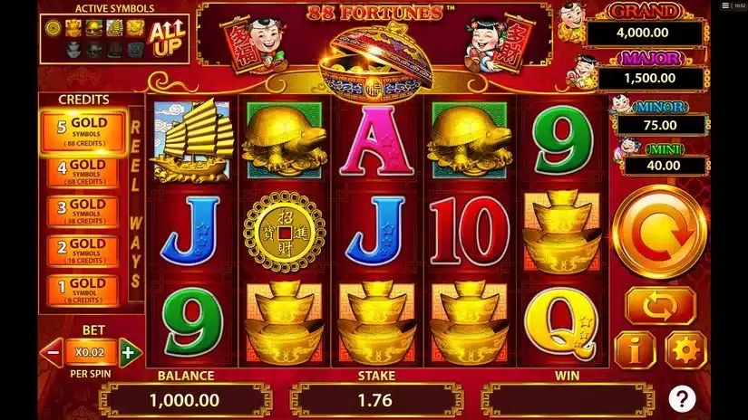 88 Fortunes slot screenshot 