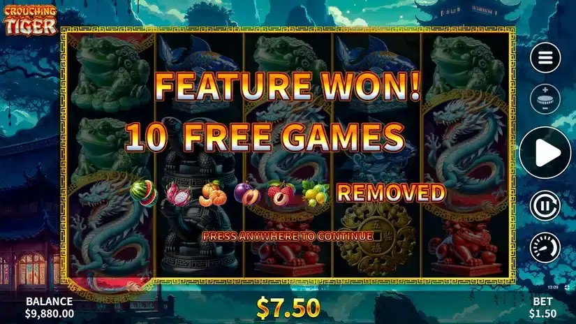 Crouching Tiger slot screenshot 2