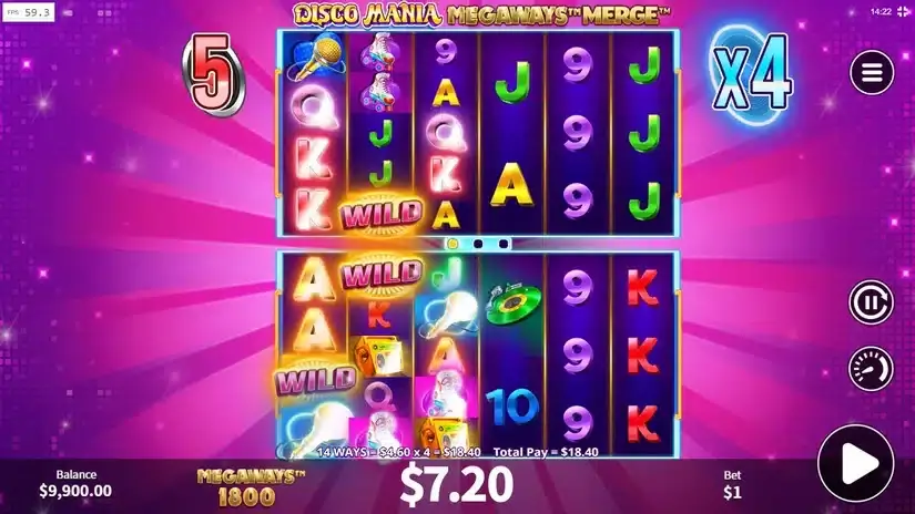 Disco Mania Megaways Merge slot screenshot 4