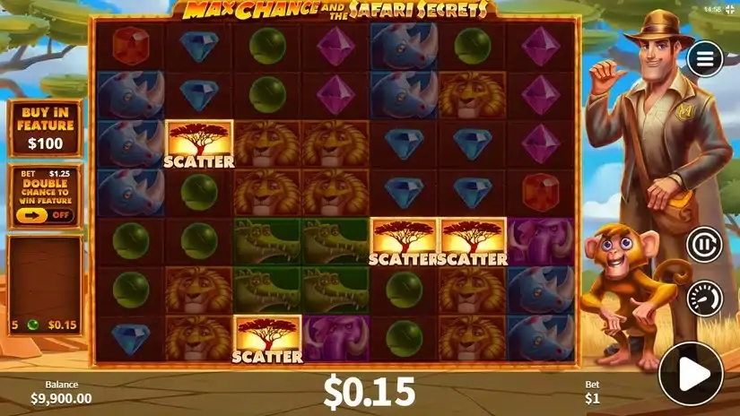 Max Chance and the Safari Secrets slot screenshot 2