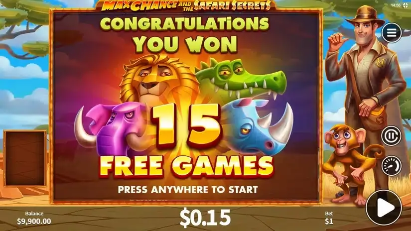 Max Chance and the Safari Secrets slot screenshot 3