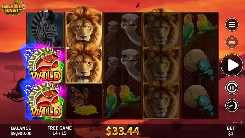 Serengeti Sunset slot screenshot 