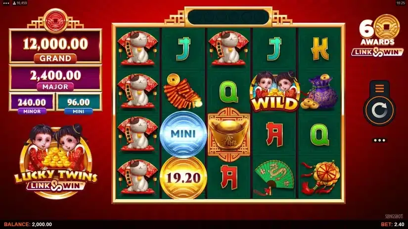 Lucky Twins Link and Win slot screenshot 