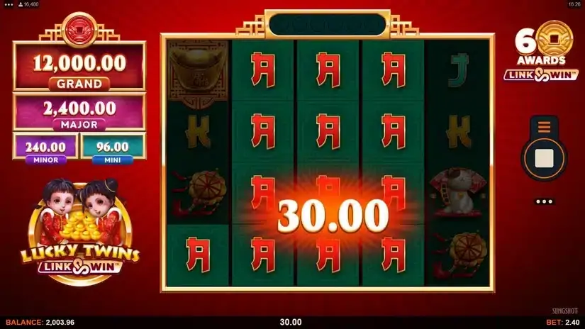 Lucky Twins Link and Win slot screenshot 2