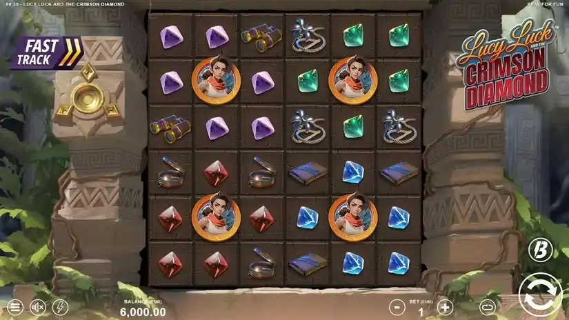 Lucy Luck and the Crimson Diamond slot screenshot 1