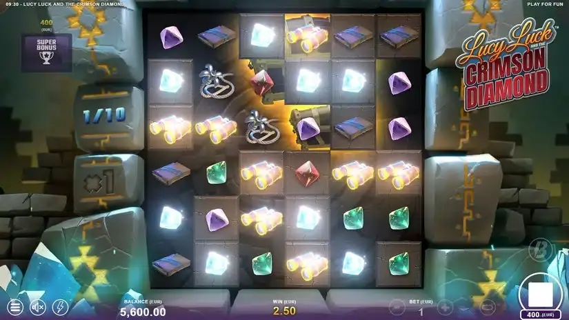 Lucy Luck and the Crimson Diamond slot screenshot 4