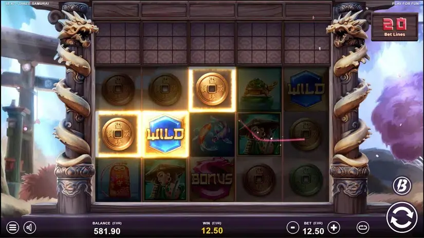 Three Samurai slot screenshot 2