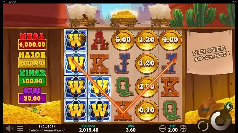 Cash Carts Western Wagons slot screenshot 2