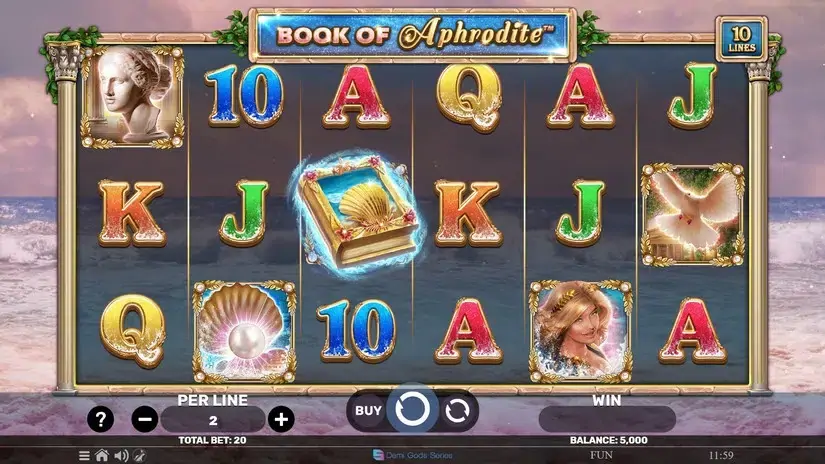Book Of Aphrodite slot screenshot 1