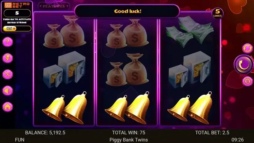 Piggy Bank Twins slot screenshot 2