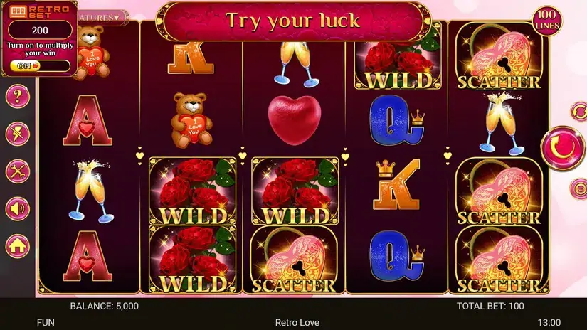 Retro Love slot screenshot 1