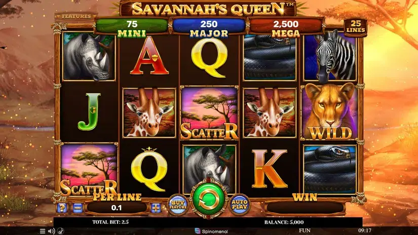 Savannah’s Queen slot screenshot 1