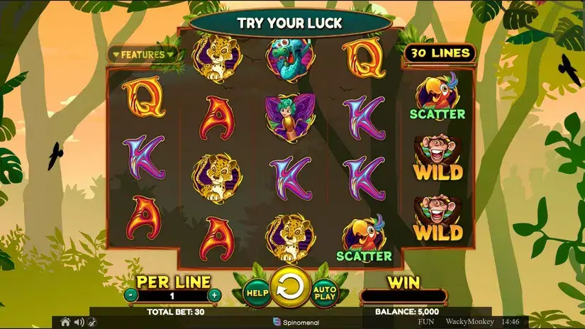 Wacky Monkey slot screenshot 1