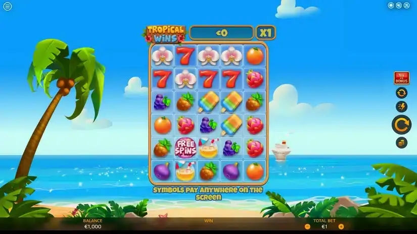 Tropical Wins slot screenshot 1