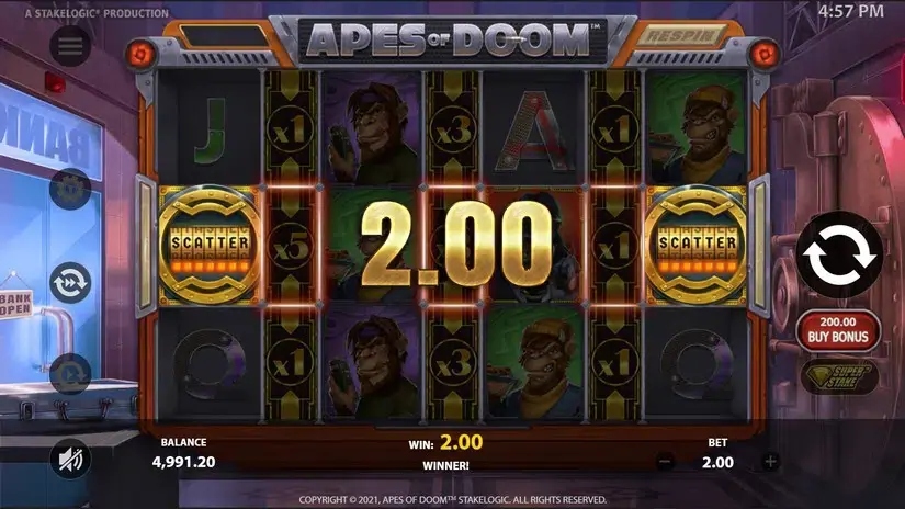 Apes of Doom slot screenshot 2