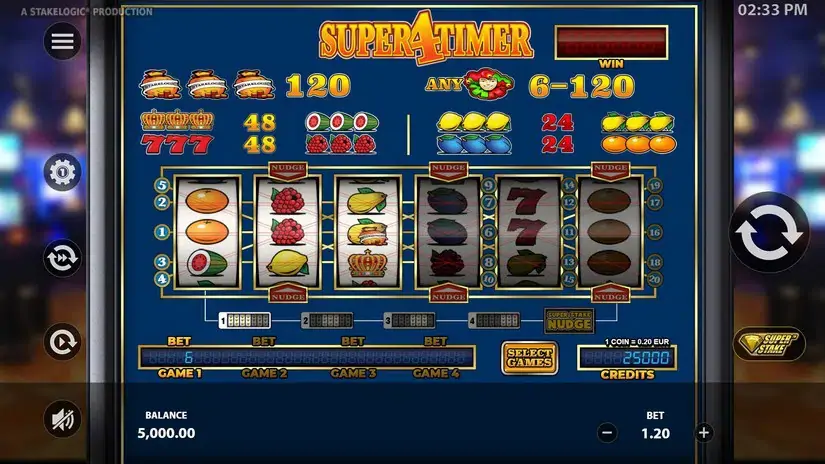 Super4Timer slot screenshot 1