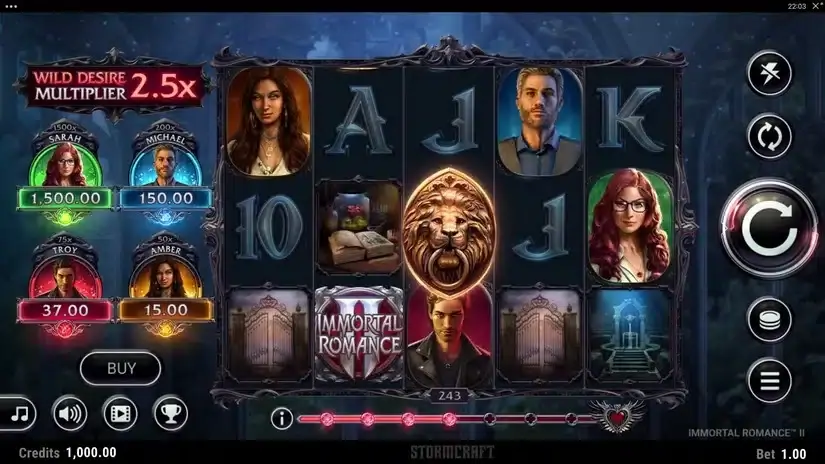 Immortal Romance 2 slot screenshot 