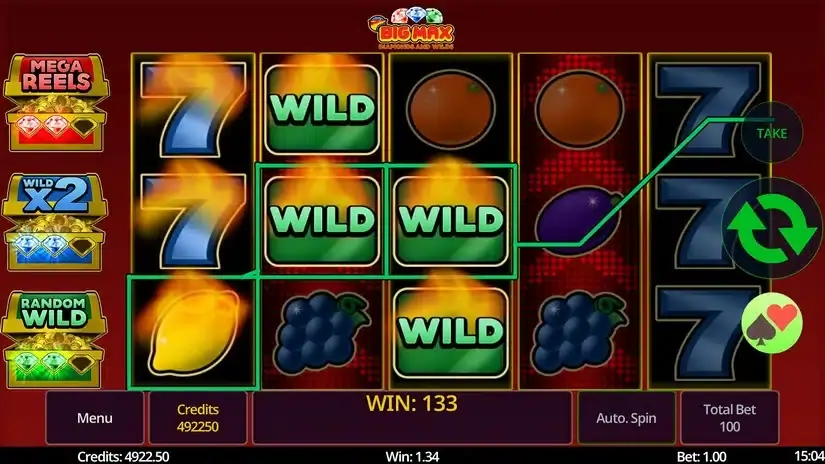 Big Max Diamonds and Wilds slot screenshot 5