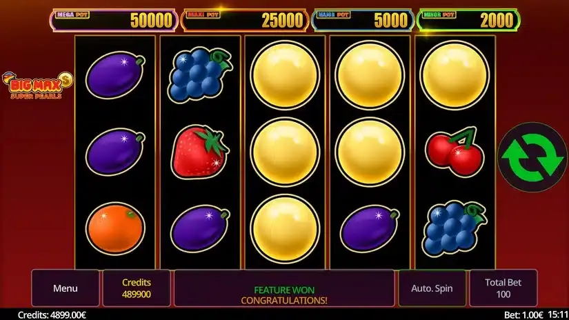 Big Max Super Pearls slot screenshot 2