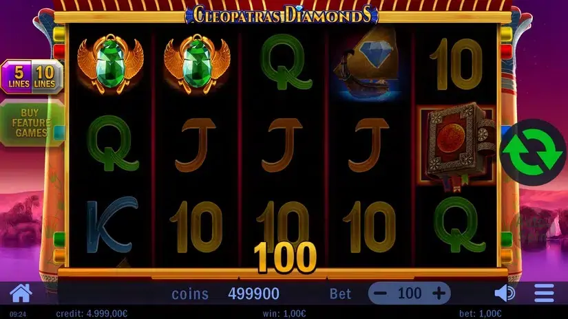 Cleopatras Diamonds slot screenshot 2