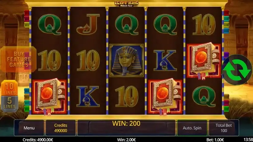 Egypt King Book Hunt slot screenshot 2