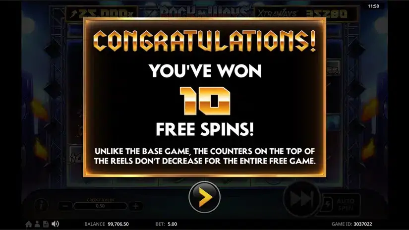 Rock N’ Ways XtraWays slot screenshot 3