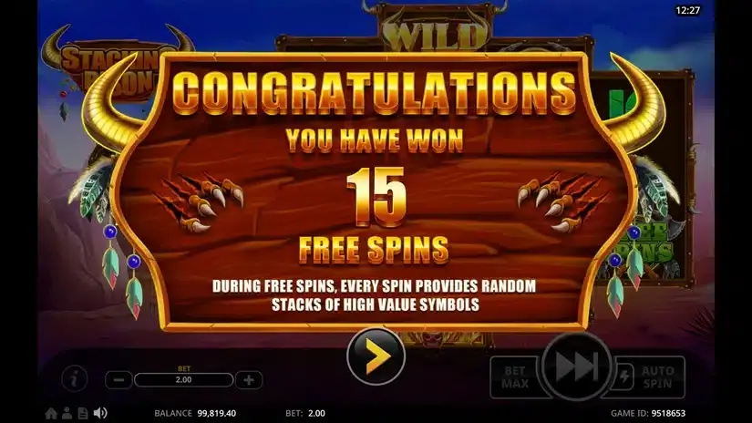 Stacking Bison slot screenshot 2