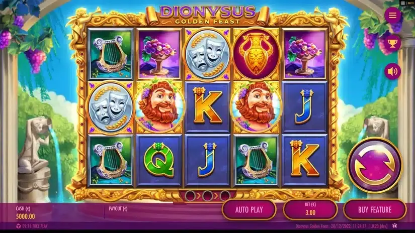 Dionysus Golden Feast slot screenshot 