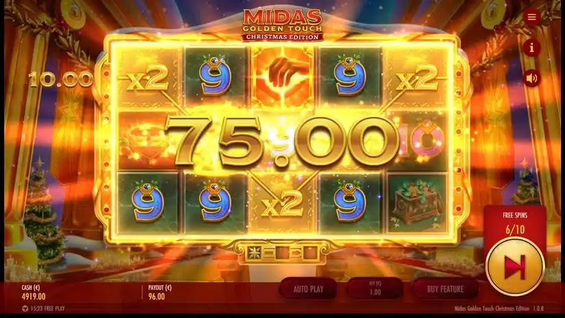 Midas Golden Touch Christmas Edition slot screenshot 