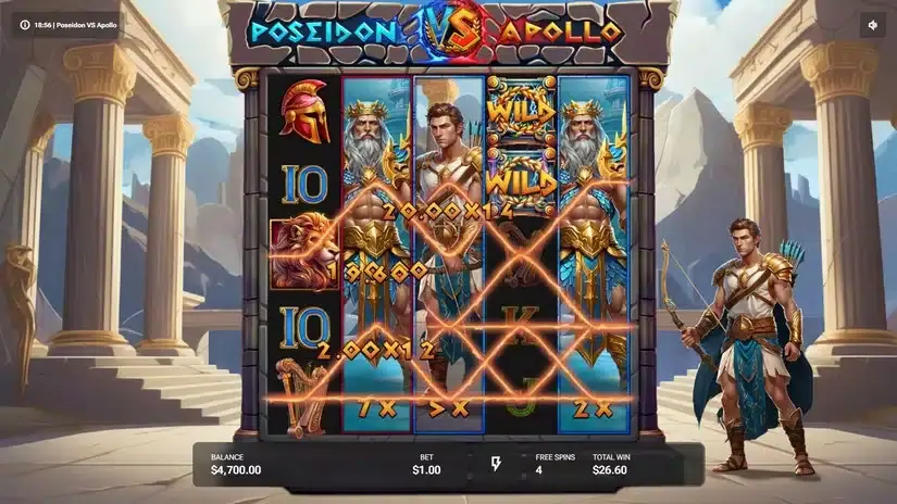 Poseidon VS Apollo slot screenshot 