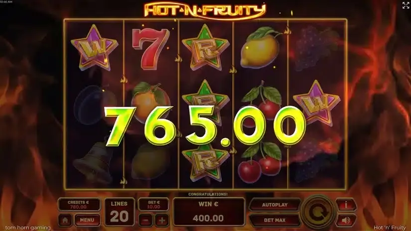 Hot’n’Fruity slot screenshot 