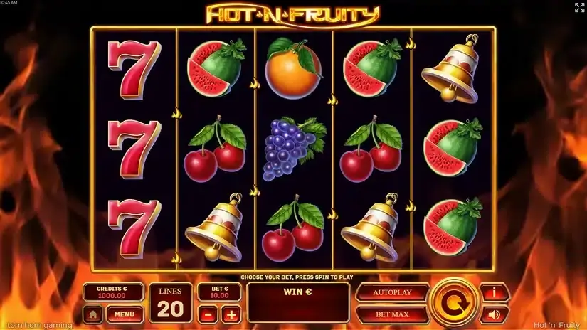 Hot’n’Fruity slot screenshot 