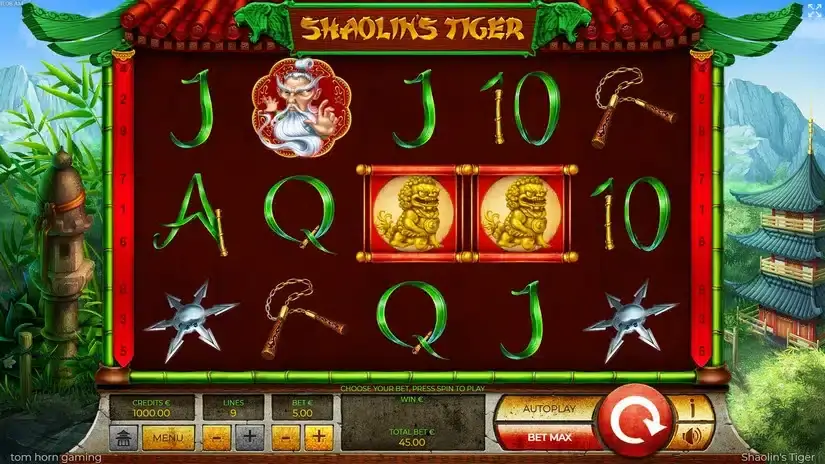 Shaolins Tiger slot screenshot 