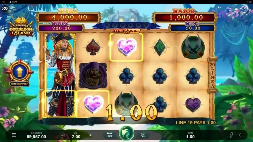 Adventures of Dubloon Island slot screenshot 