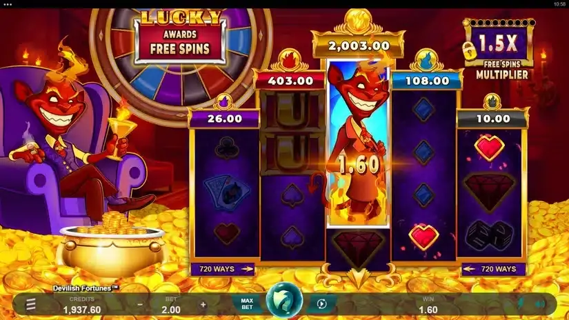 Devilish Fortunes slot screenshot 2