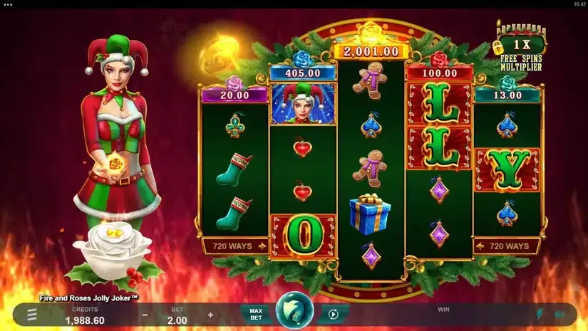Fire and Roses Jolly Joker slot screenshot 2