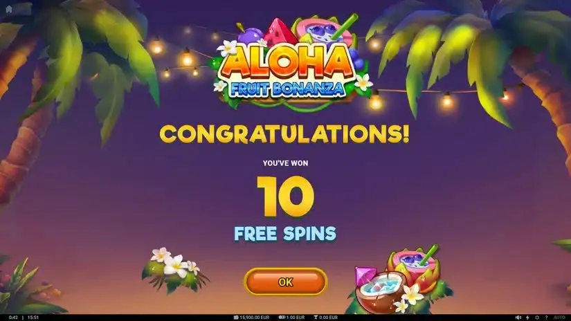 Aloha: Fruit Bonanza slot screenshot 3