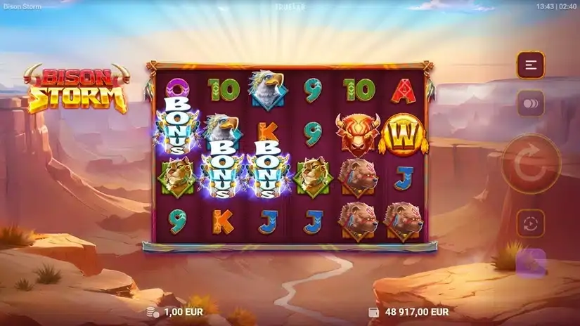 Bison Storm slot screenshot 2